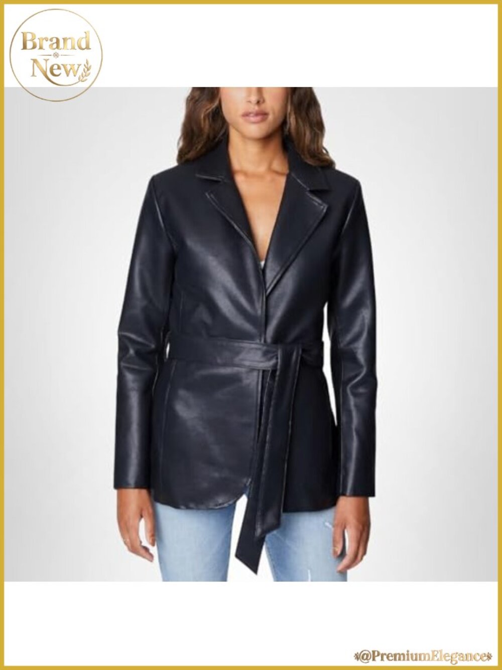 Oversized Blazer with Pockets Comfortable Stylish Coat Faux Leather